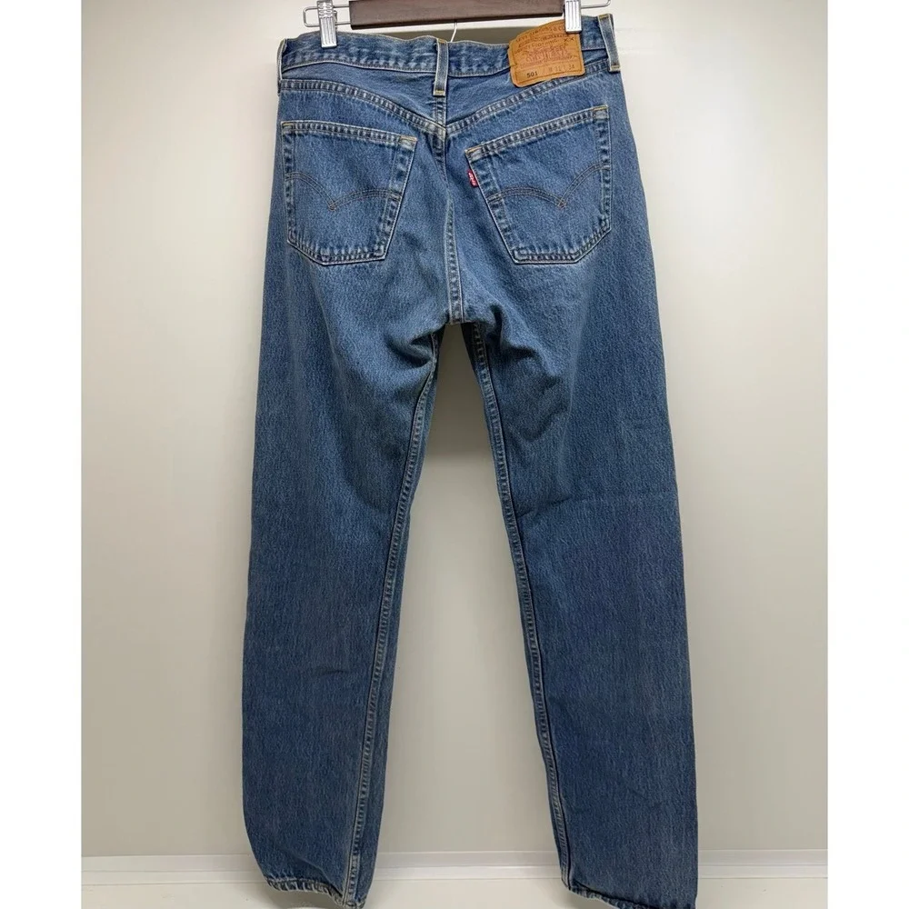 Vintage Levi's 501 0115 Jeans USA Made Y2K Straight Leg W31 L34 Medium Wash